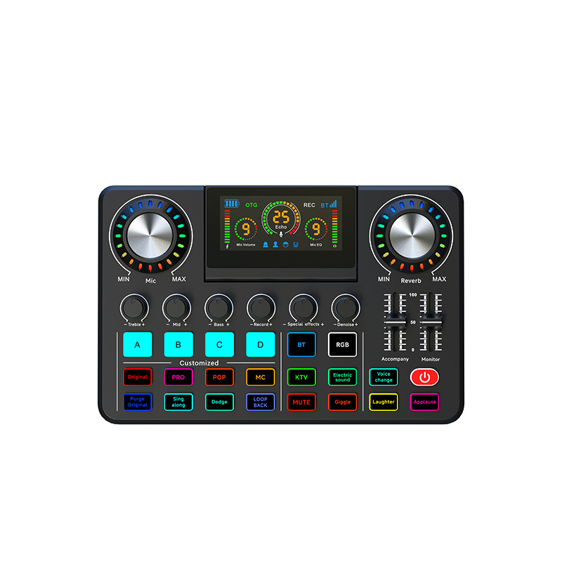 Audio Music Voice Changer - F668 เครื่องผสมเสียง, การ์ดเสียงสดพร้อมเอฟเฟกต์ดีเจมิกเซอร์และตัวเปลี่ยนเสียง, ซาวด์บอร์ดพร้อม RGB, อุปกรณ์บันทึกเสียงเพลง