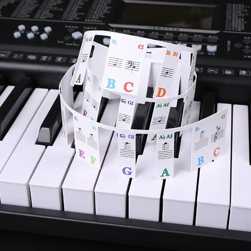 Keyboard Piano 61 Key - สติ๊กเกอร์แป้นพิมพ์เปียโน 88/61 คีย์, ป้ายโน้ตเพลงแบบถอดได้สําหรับผู้เริ่มต้น, ป้ายคีย์เปียโน PVC,