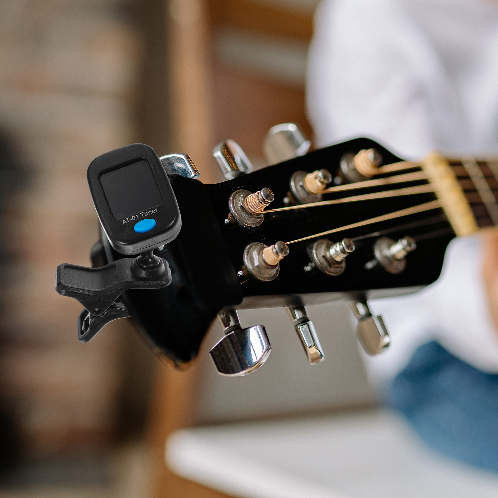 Guitar Tuner Clip - เครื่องตั้งสายอเนกประสงค์สำหรับกีตาร์ ไวโอลิน อูคูเลเล่ เบส ดีไซน์คลิปหนีบขนาดกะทัดรัด พร้อมตัวหนีบกันลื่น
