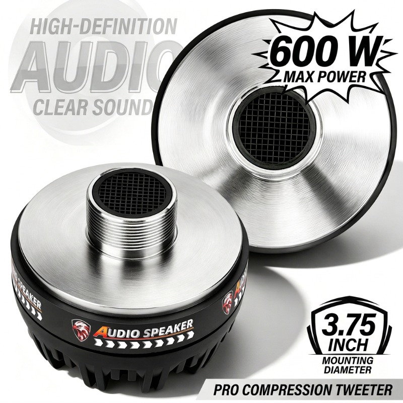 Music Audio Pro - ลำโพงทวีตเตอร์ไทเทเนียมขนาด 3.75 นิ้ว 2 ชิ้น 600