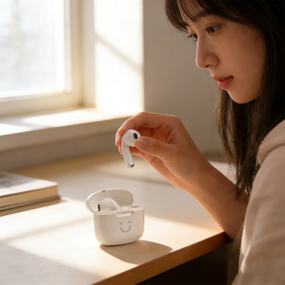 หูฟังบลูทูธ A2 ลายหน้ายิ้ม ไร้ - Audio Music Quality Enhancer บทวิจารณ์และราคา