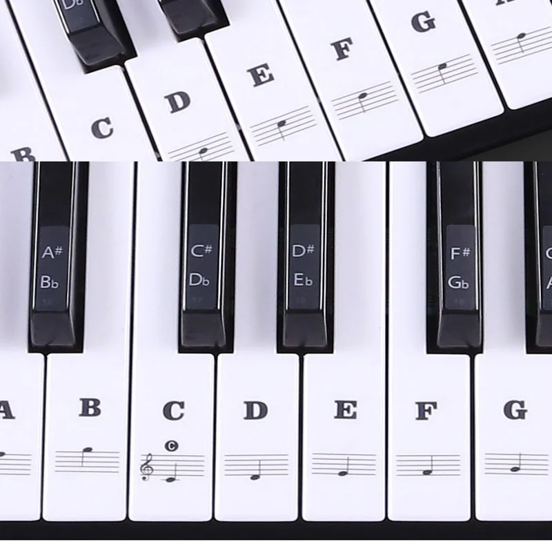 1PC การฝึกอบรมเปียโนสติกเกอร์ส - Keyboard Piano 61 Key บทวิจารณ์และราคา