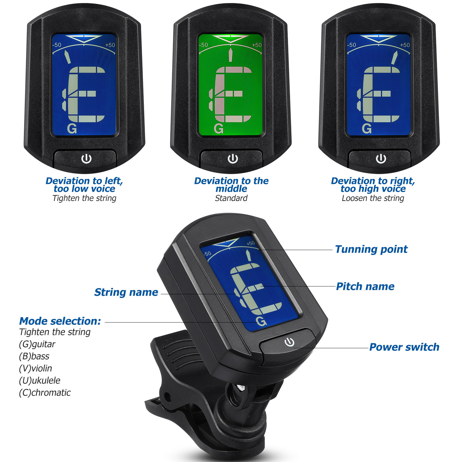 Eno Et-33 มินิเครื่องตั้งสายกี - Guitar Tuner Clip บทวิจารณ์และราคา