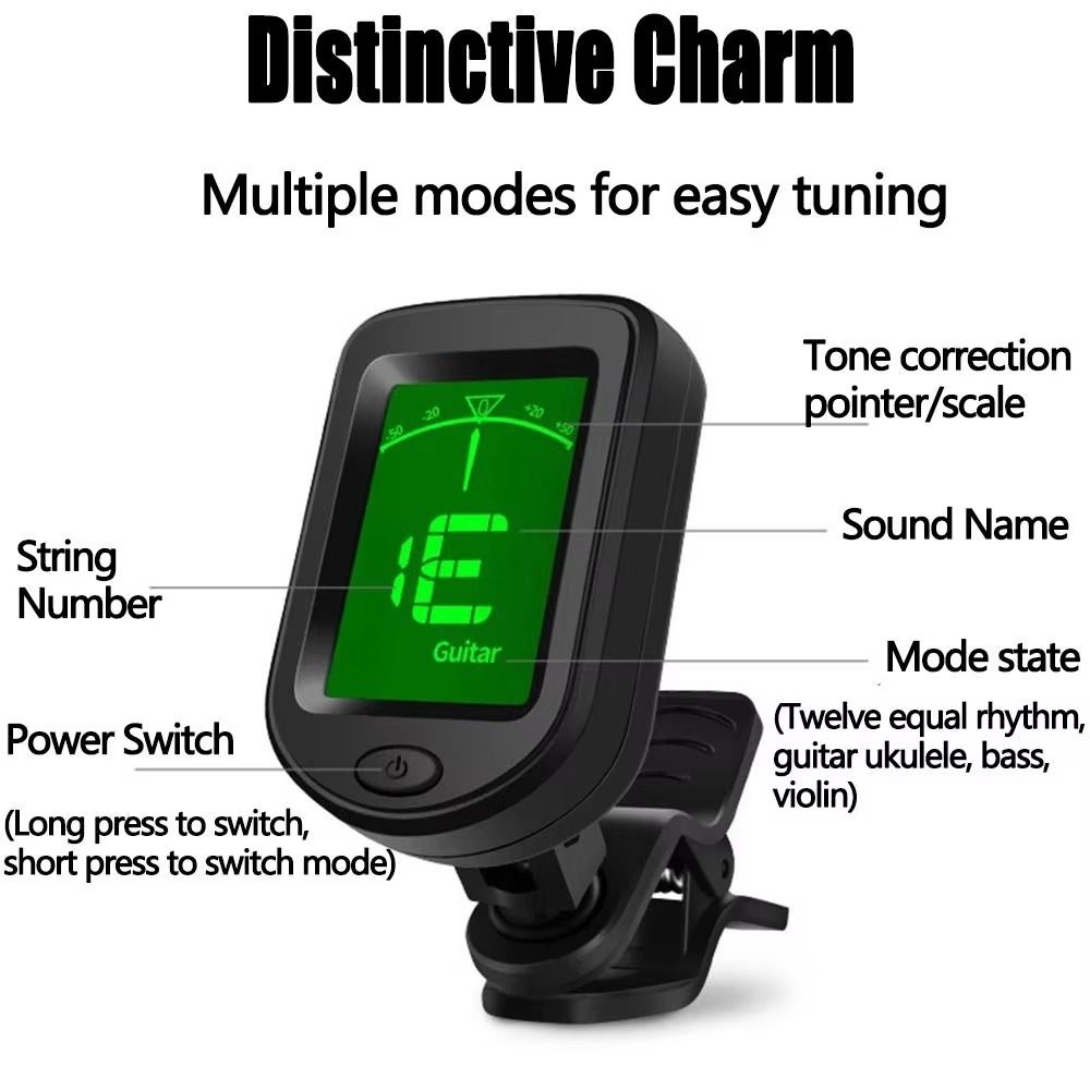 เครื่องตั้งสายกีตาร์แบบหนีบขนา - Guitar Tuner Clip บทวิจารณ์และราคา