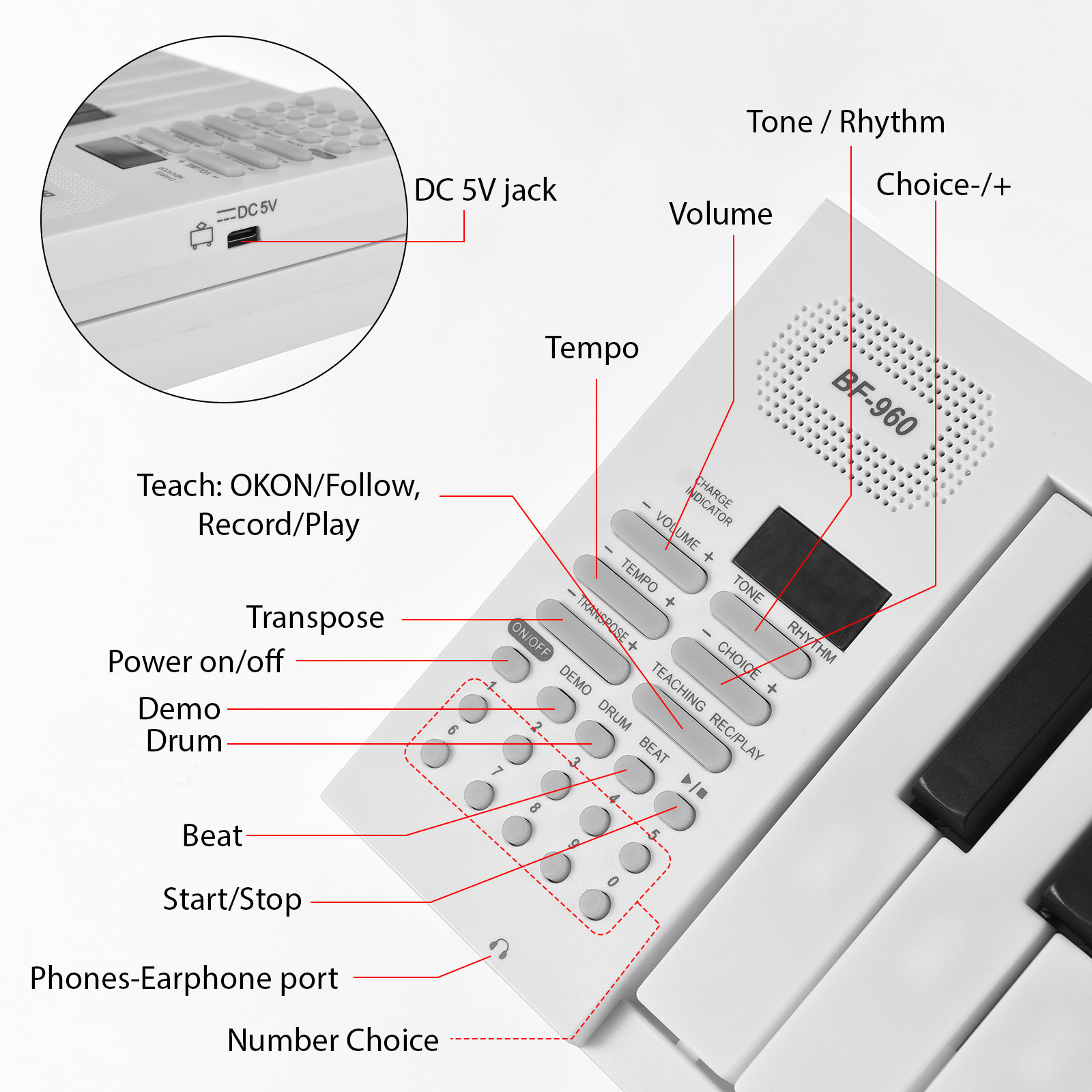 61คีย์คีย์บอร์ดเปียโนอิเล็กทรอ - Keyboard Piano 61 Key บทวิจารณ์และราคา