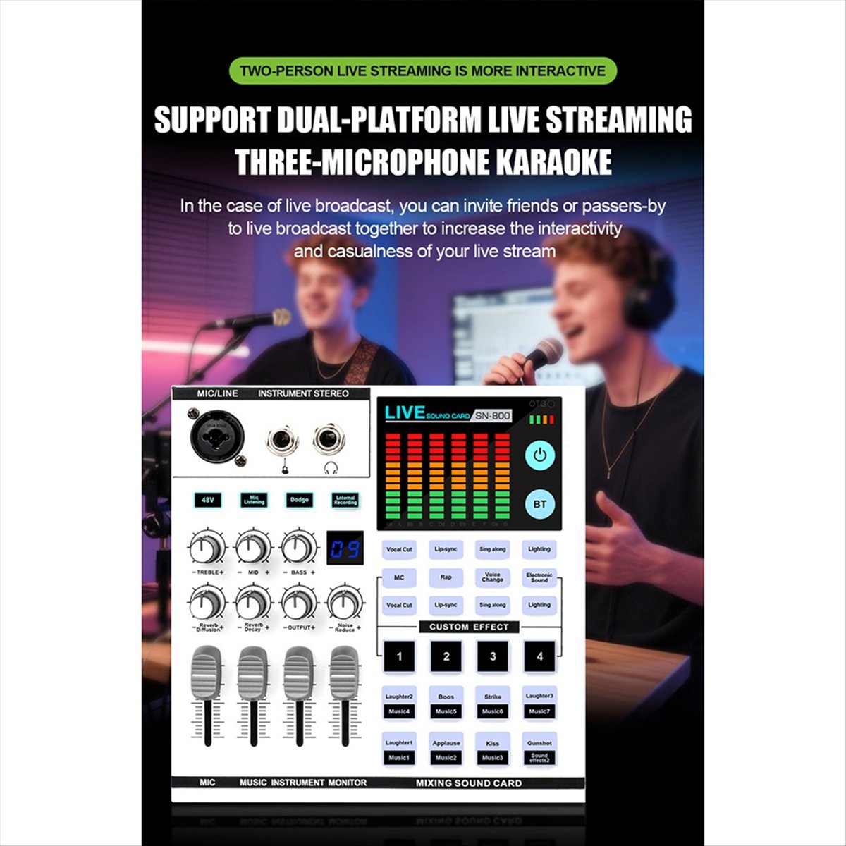 การ์ดเสียง DTC5 SN800 สำหรับกา - Audio Music Voice Changer บทวิจารณ์และราคา