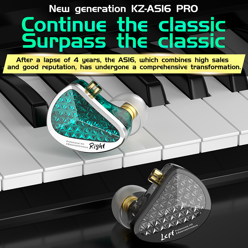 KZ AS16 PRO หูฟังแบบมีสาย 8BA  - Music Audio Pro บทวิจารณ์และราคา